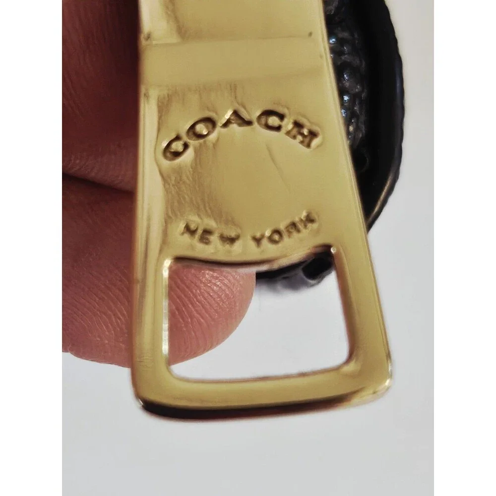 Coach Medium Leather Shoulder Bag Black - Picture 9 of 12